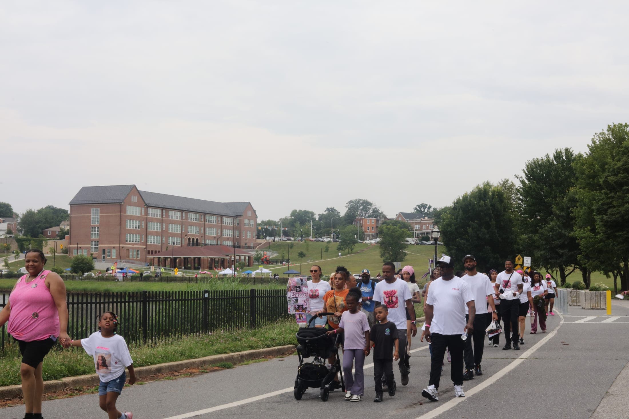 Walking together along the lakefront in remembrance.
