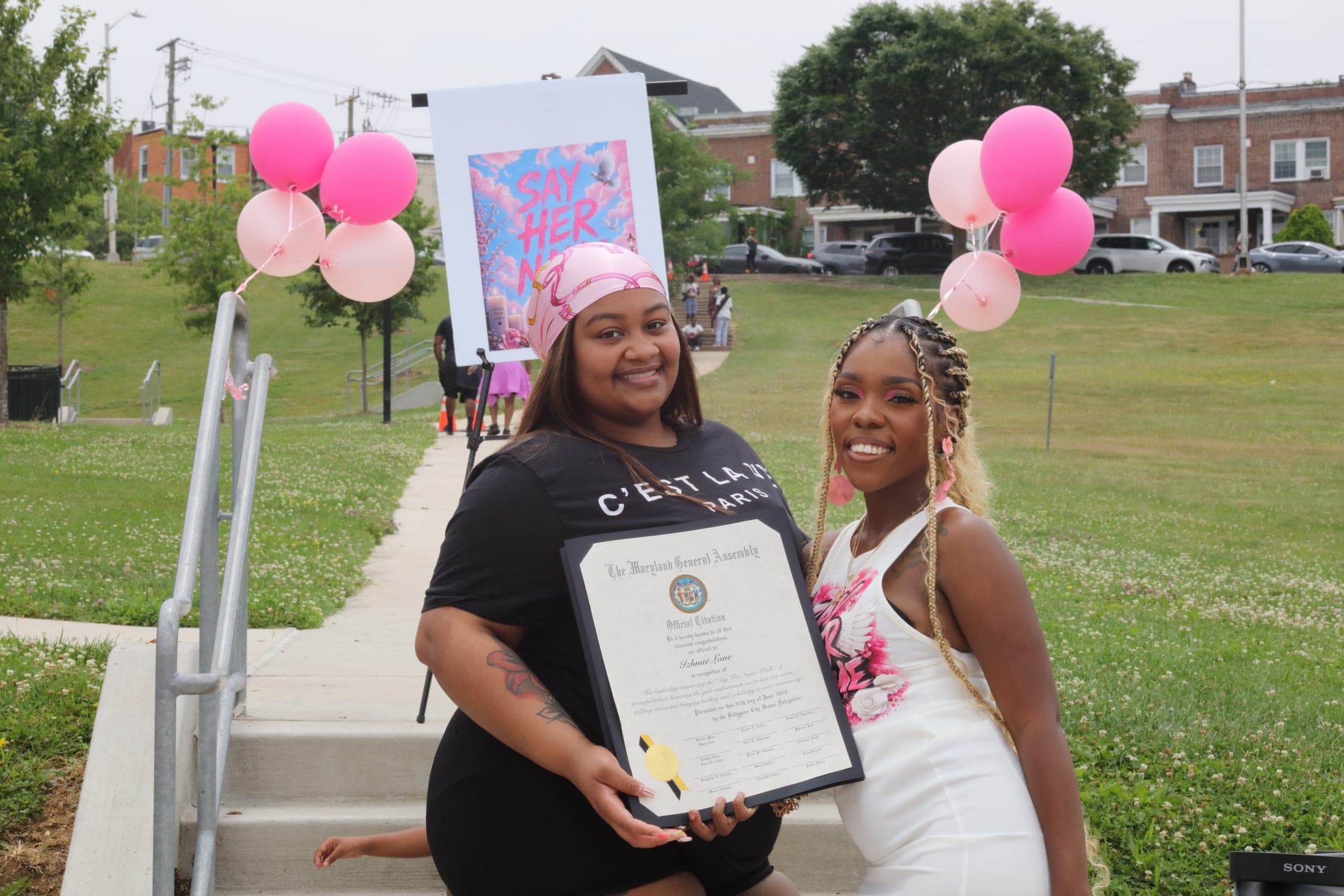 An official citation honoring the Say Her Name Walk.