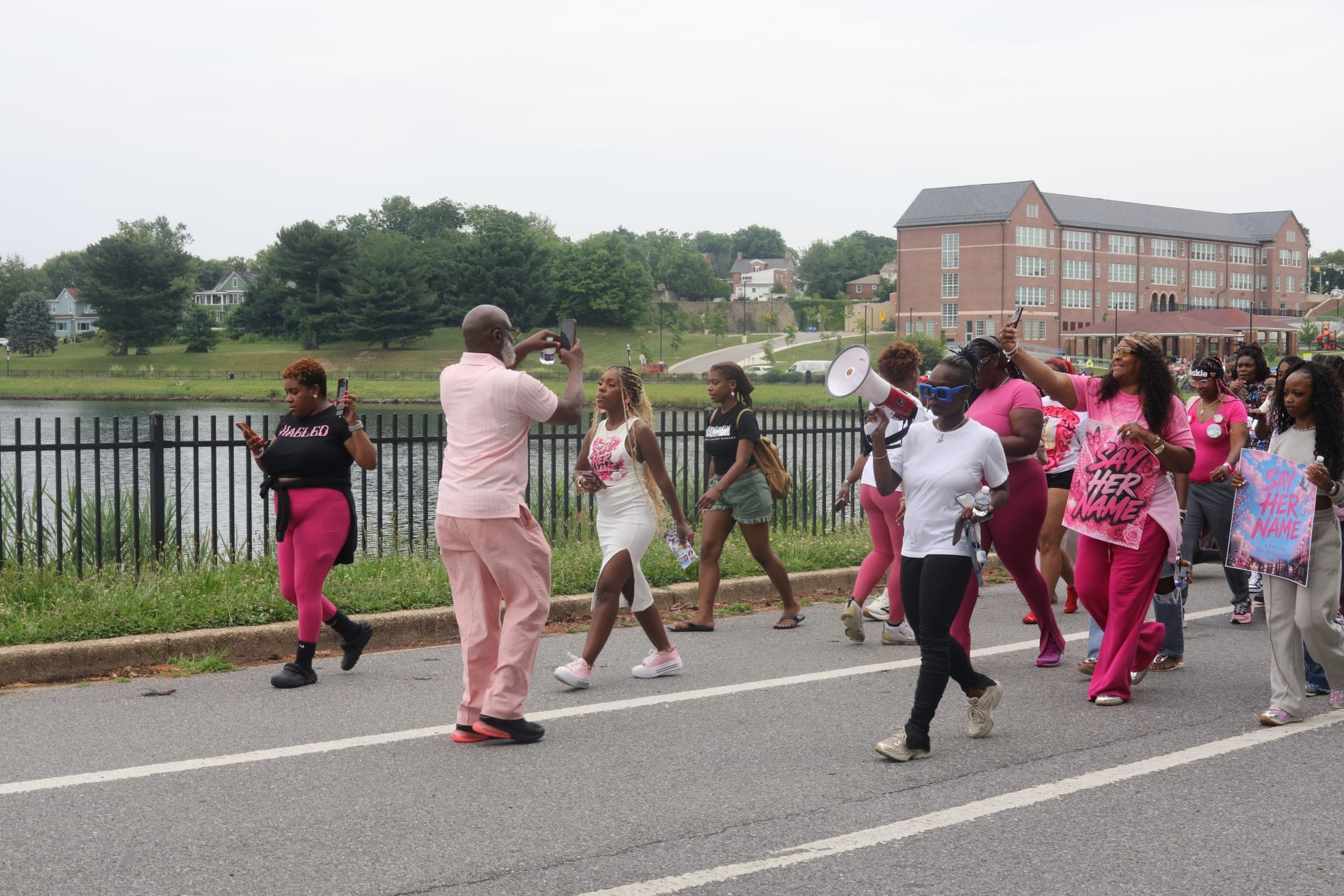 Leading the walk with energy and heart.