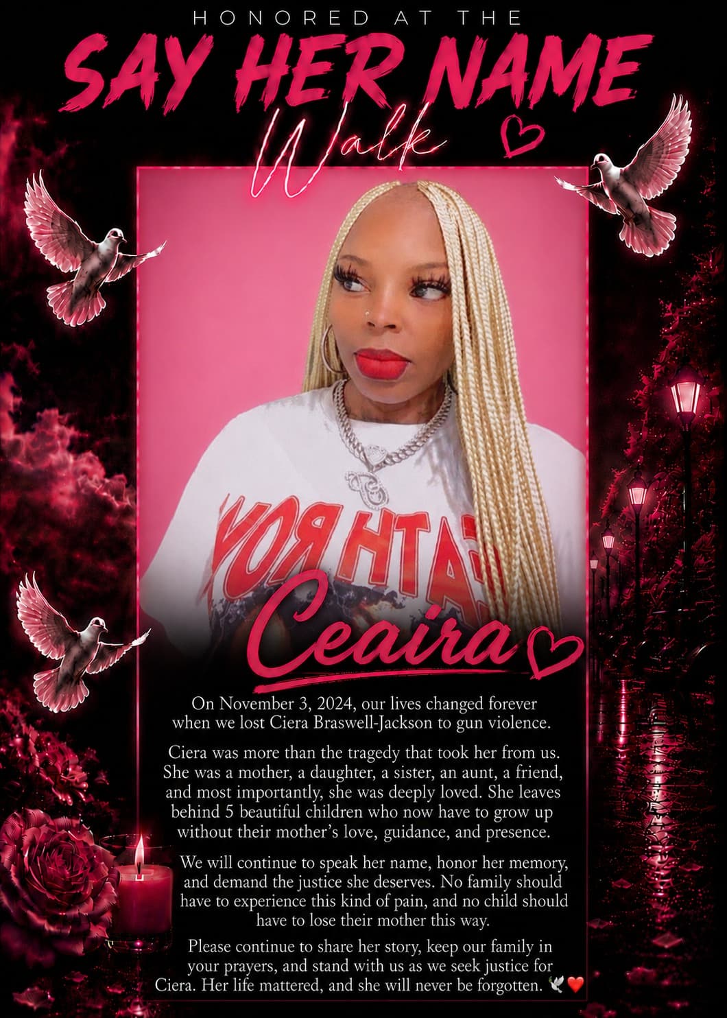 Tribute portrait of Ceaira