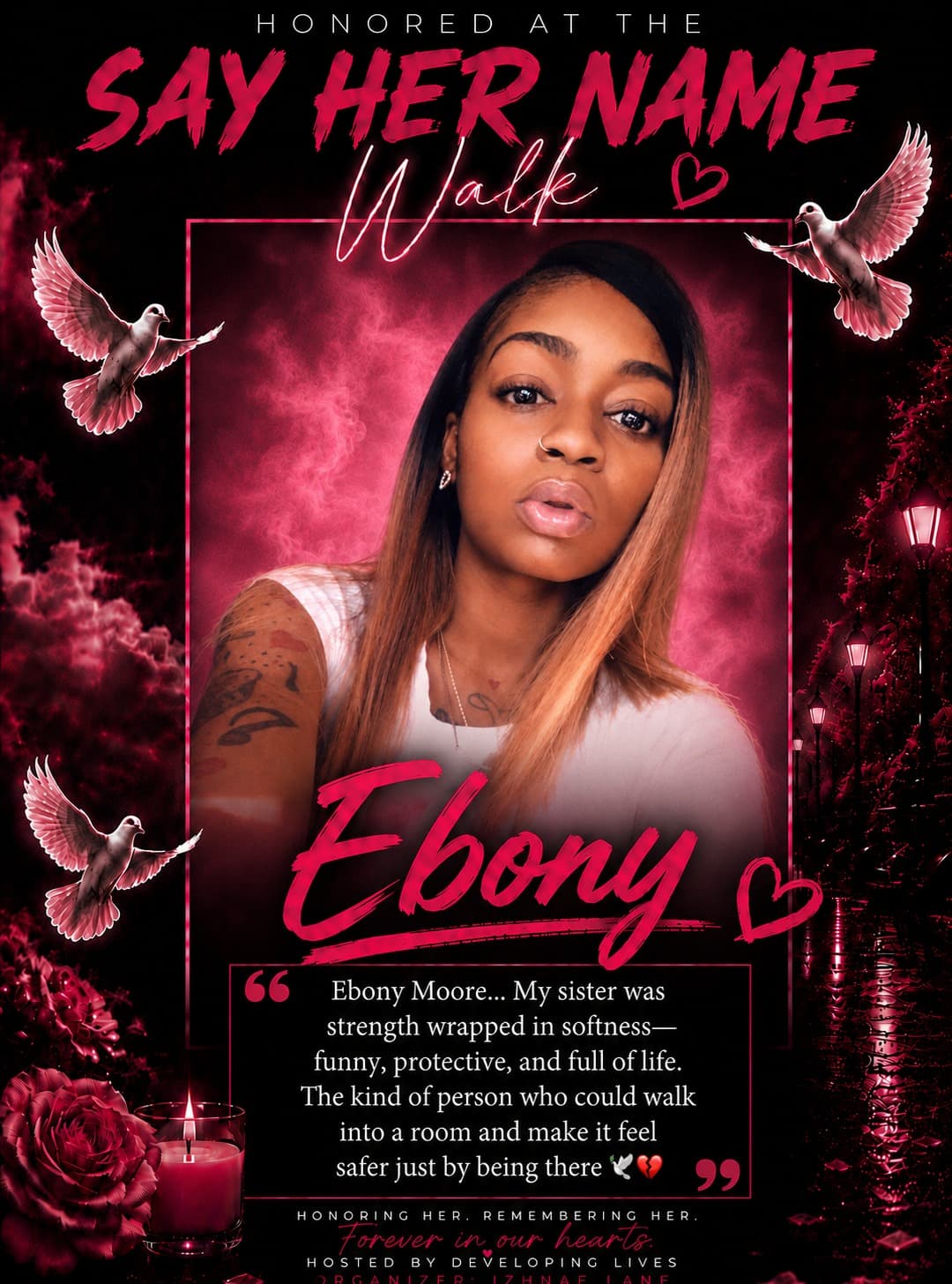 Tribute portrait of Ebony Moore
